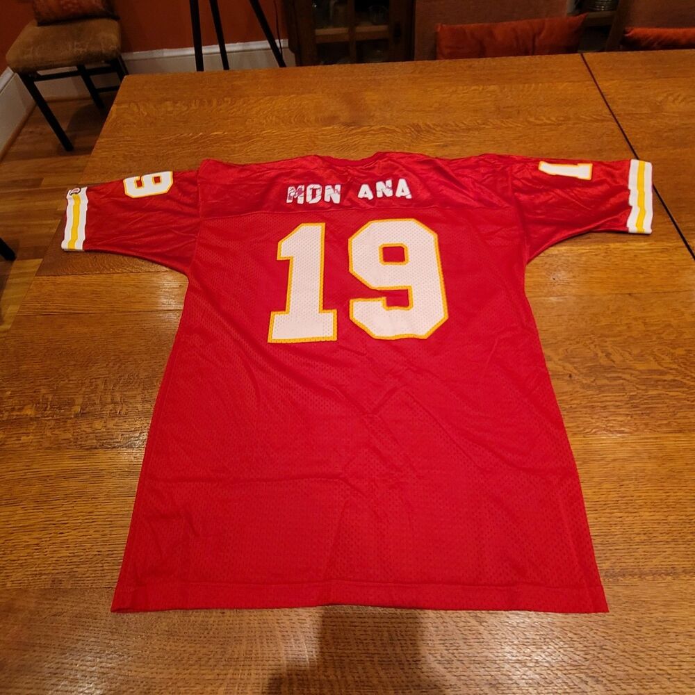 Champion NFL Kansas City Chiefs Joe Montana #19 Football Jersey Red Size 48